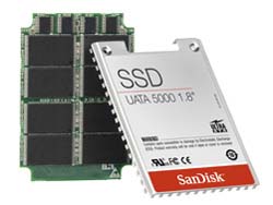 SanDisk SSD（Solid-state Drive）発表HDDの100倍高速起動フラッシュメモリドライブ